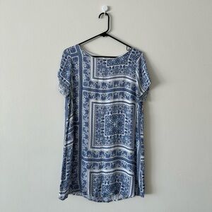 Olivaceous Blue Bandana Print Dress